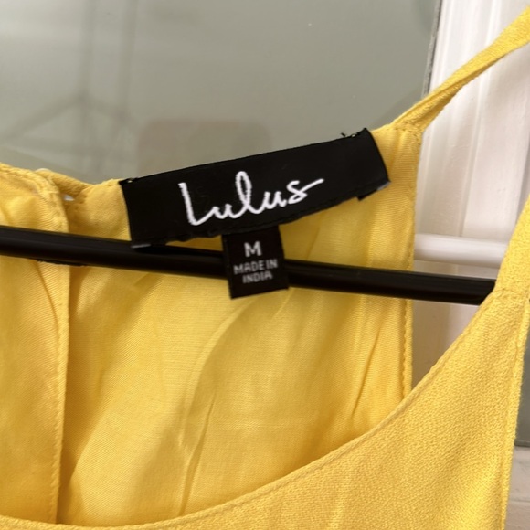 Lulus NWT Sunshine Delight Yellow Embroidered Mini Dress sz M - Picture 5 of 7